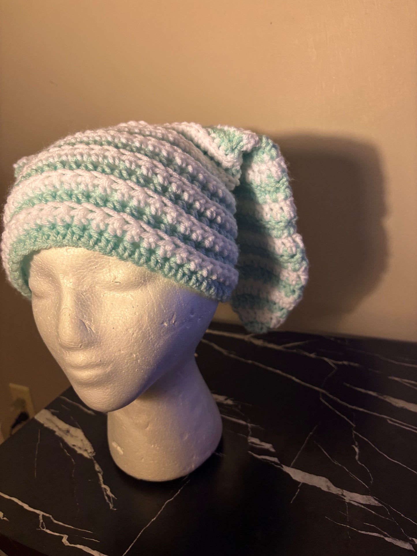 Blue & white bunny ear beanie