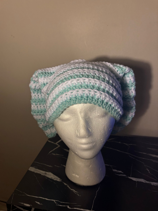 Blue & white bunny ear beanie